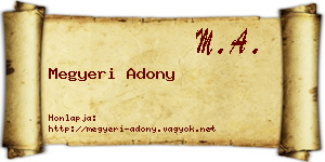 Megyeri Adony névjegykártya
